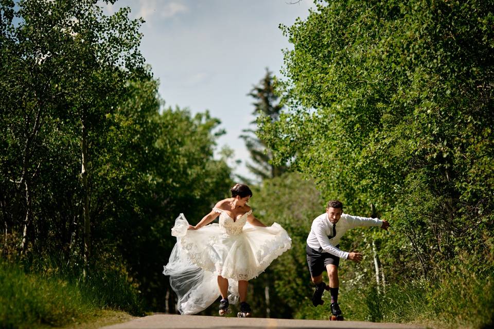 Roller skating couple!