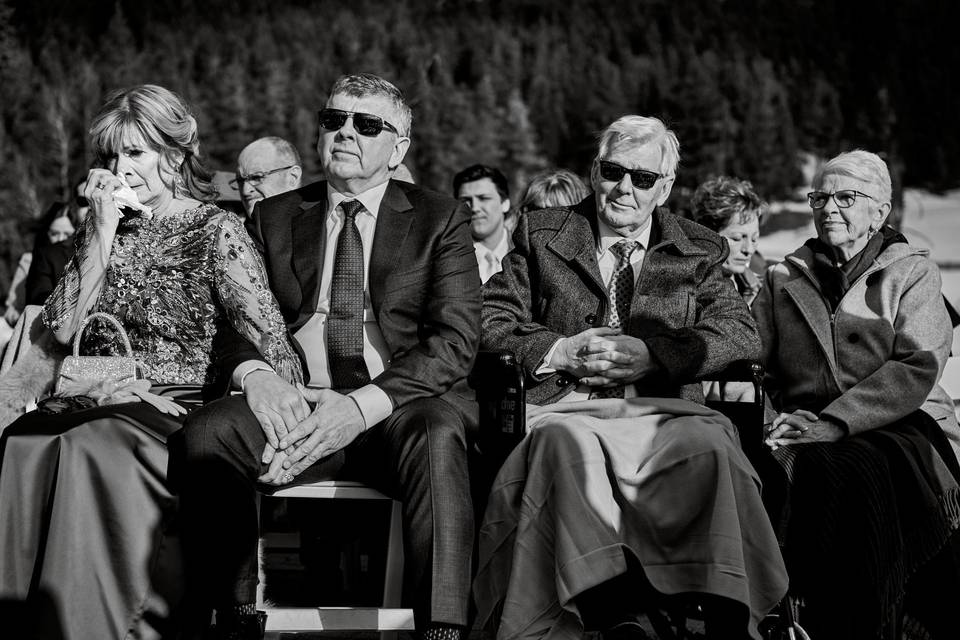 Parents watching ceremony