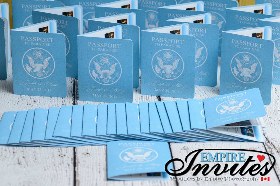 Passport wedding invites