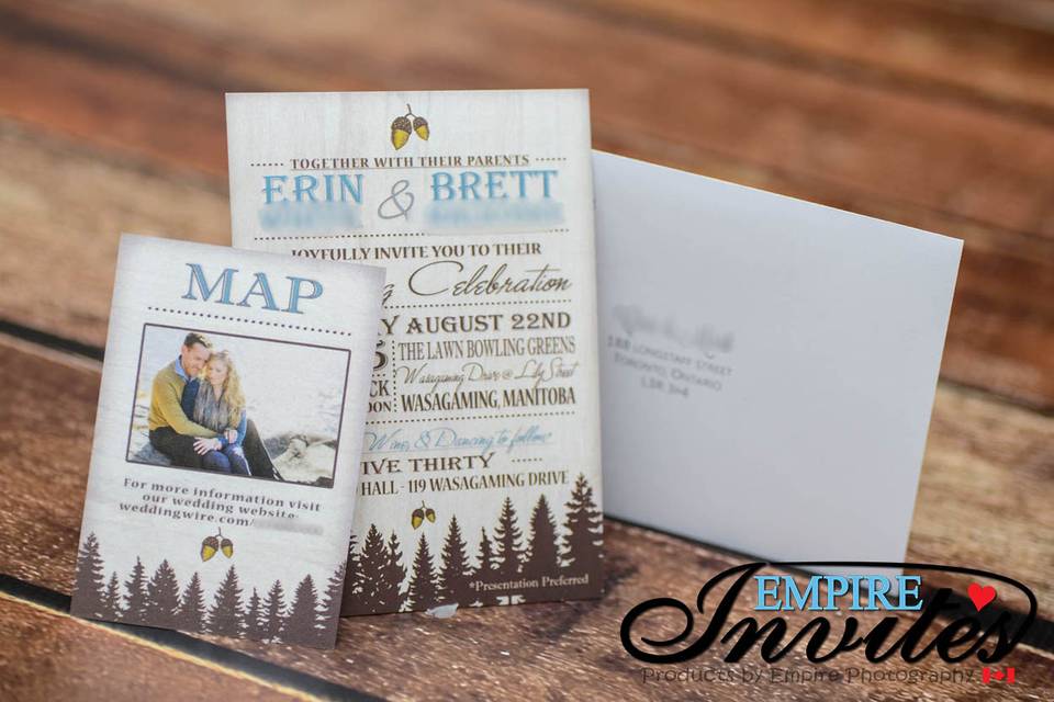 Rustic wedding invites