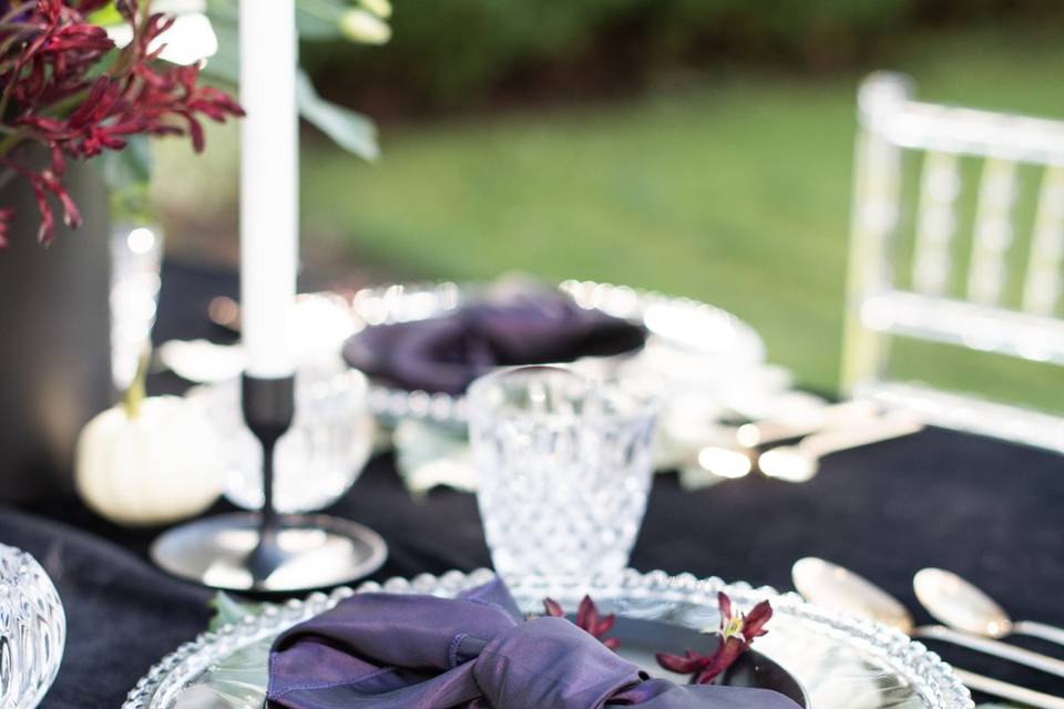 Plum Table Setting