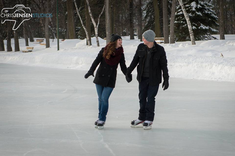 Skating Engagement Photos