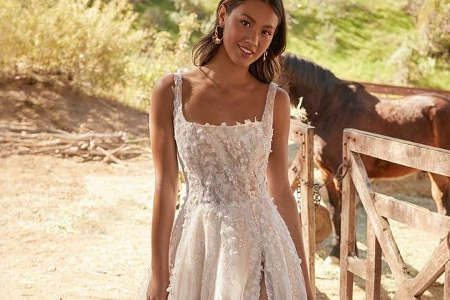 Solobridal - Blush A Line Ivory New Cotton Lace Wedding Dress – SoloBridal