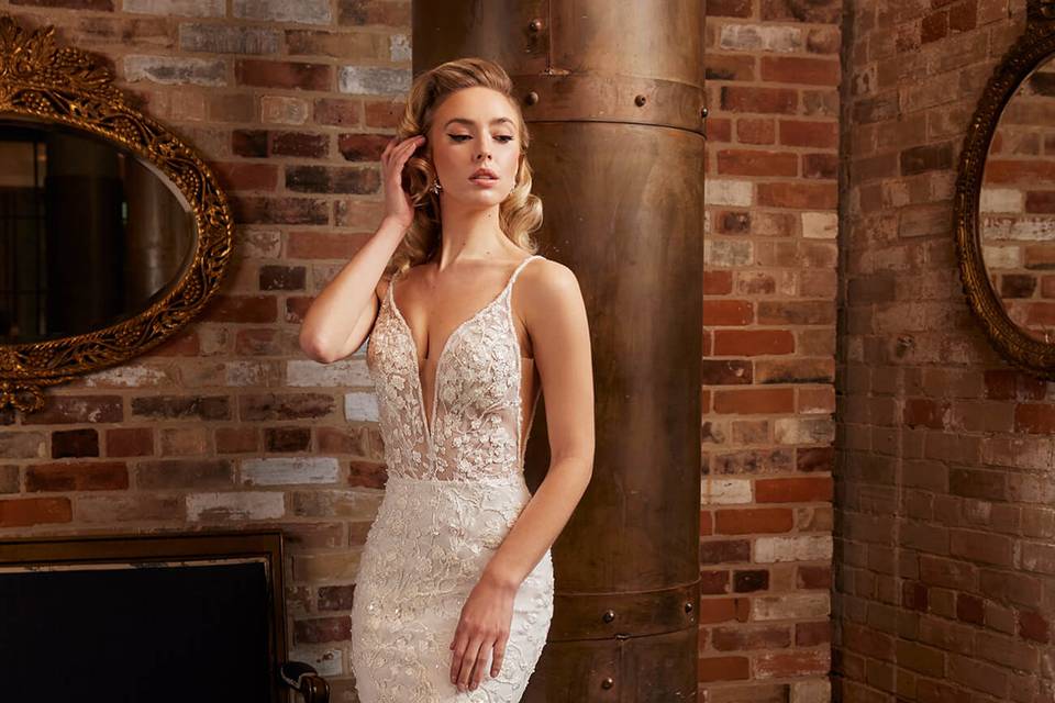 Beaded lace gowns