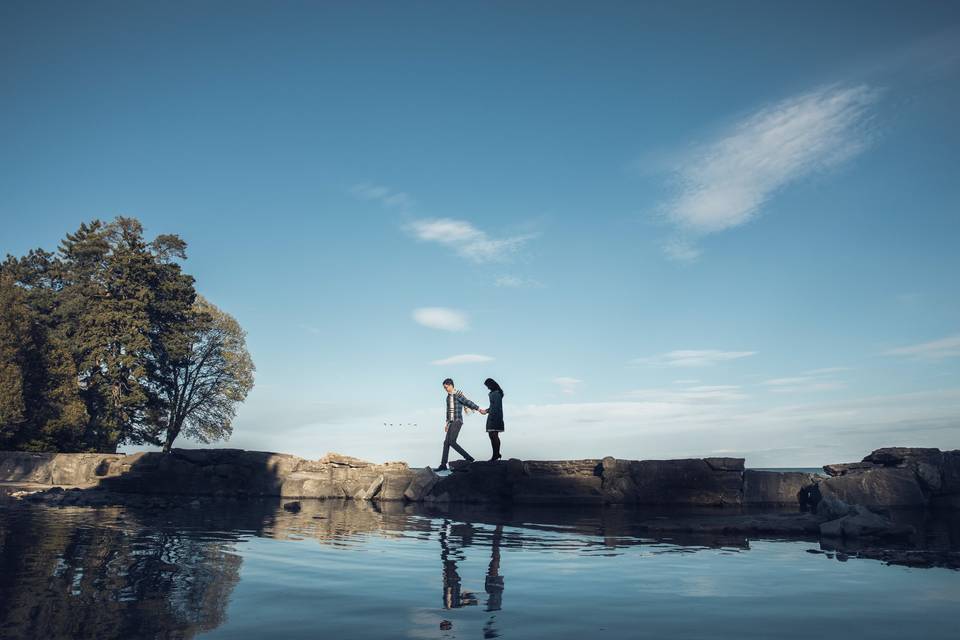 Engagement by the lake