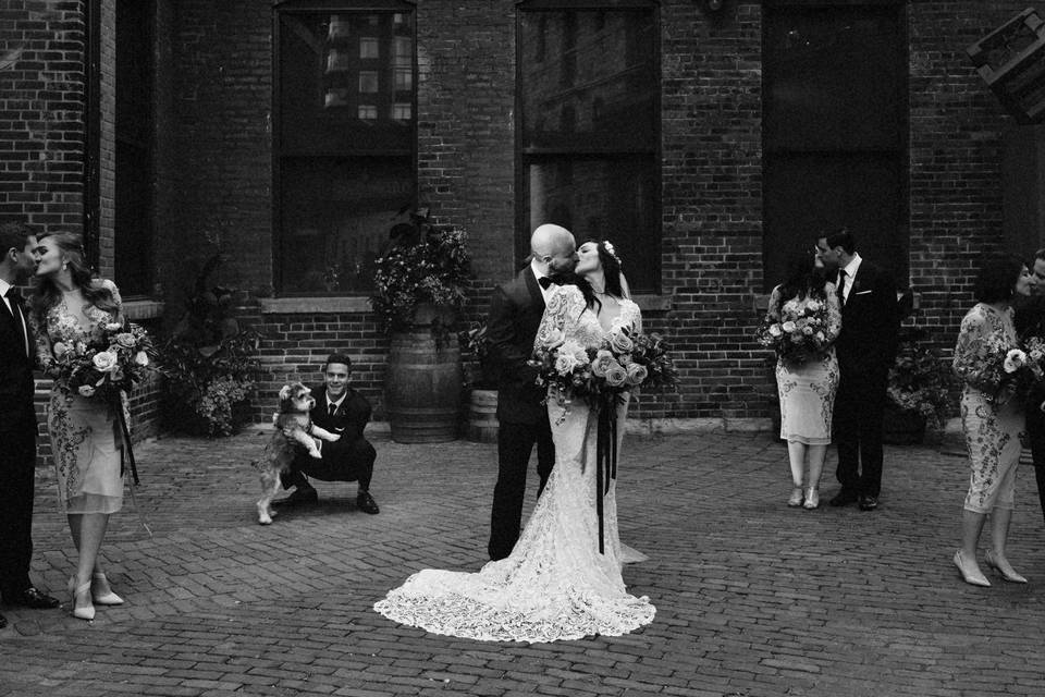 Distillery wedding photo