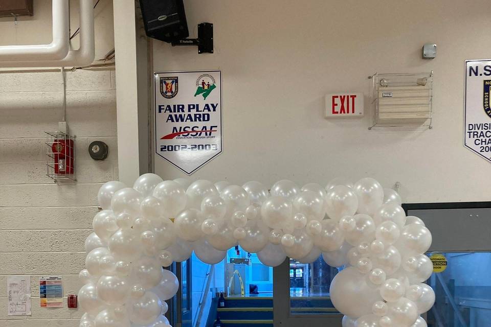 All white balloon arch