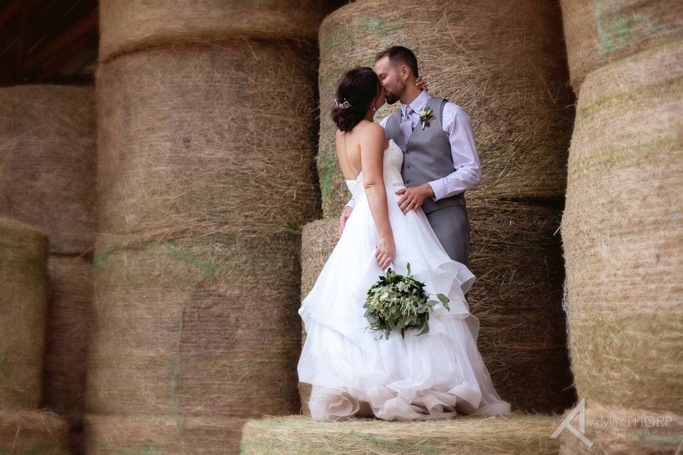 Kissing on the hay