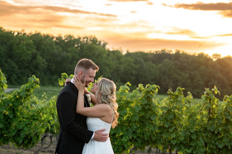 Sunset with Bride & Groom
