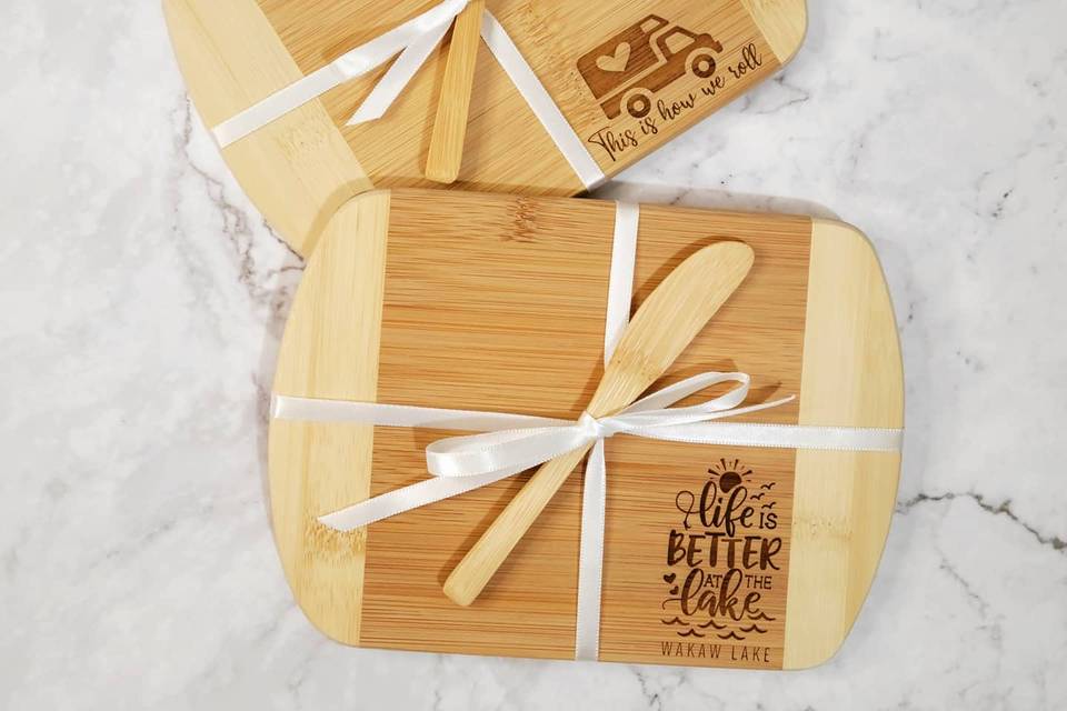 Bamboo Cheese Board Set