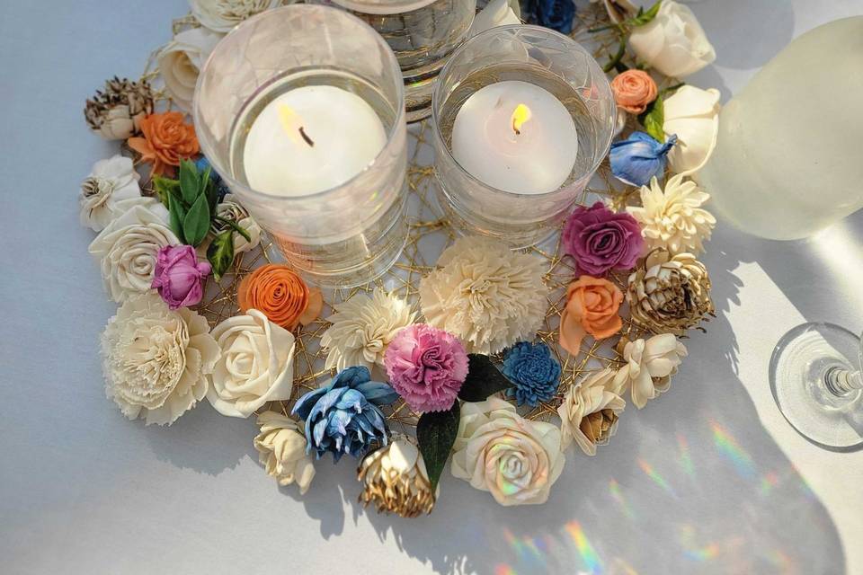 Centerpieces and candles