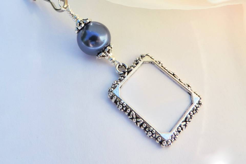 Something blue bouquet charm