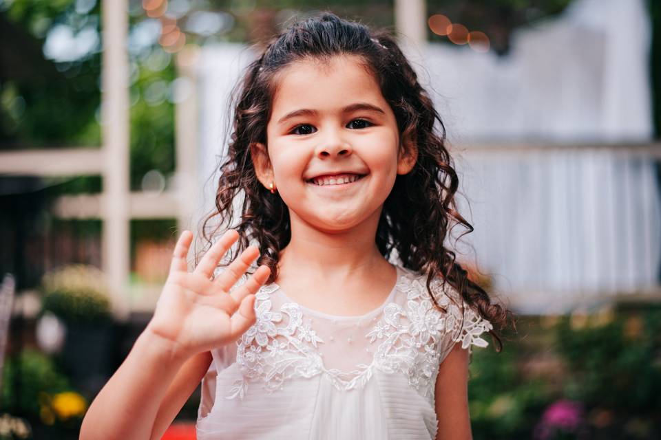 Up-close flower girl