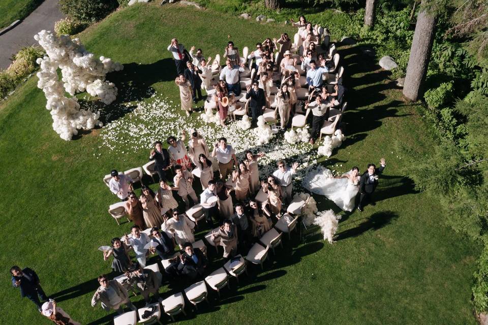 Drone footage of first tee