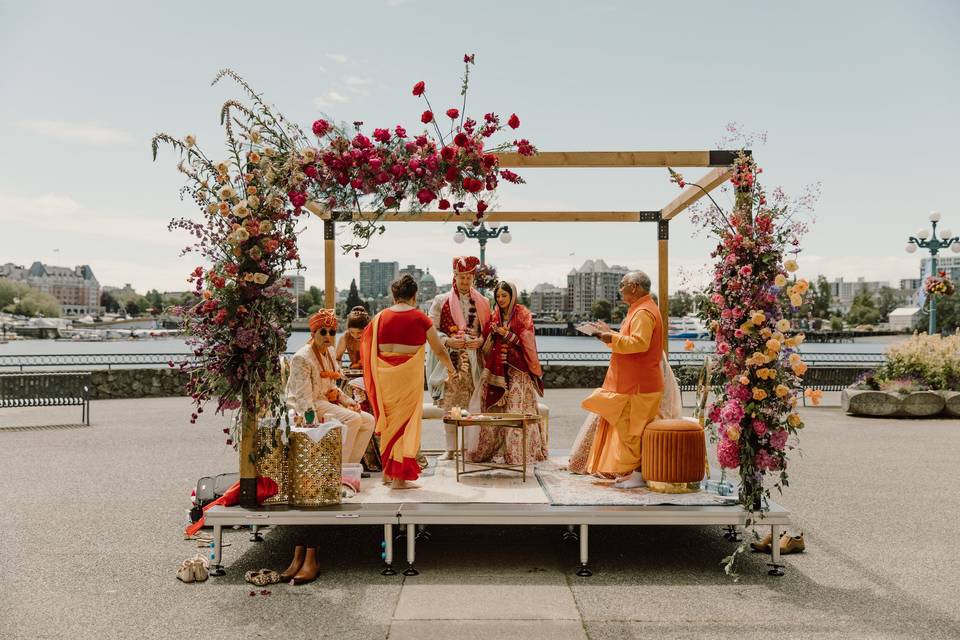 Mandap on our Harbour Patio