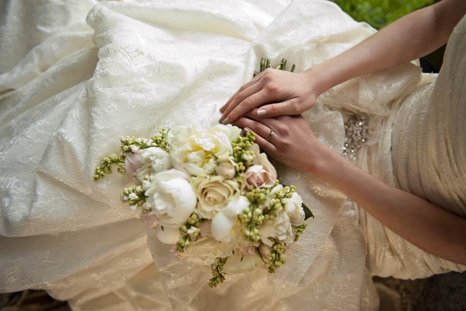 Roses and hydrangea