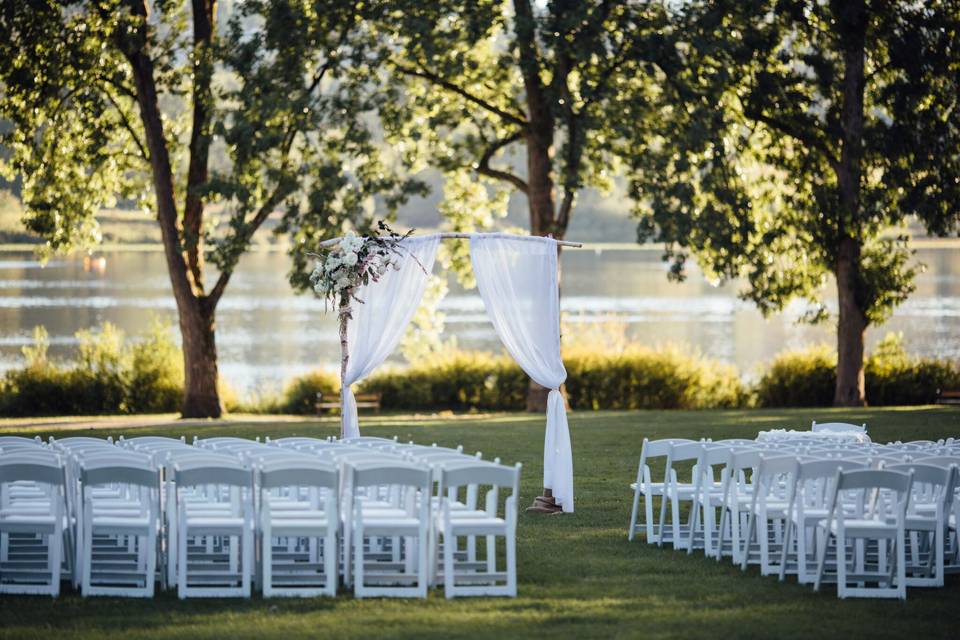 Outdoor ceremony setup