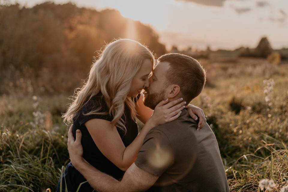 Magical sunset engagement