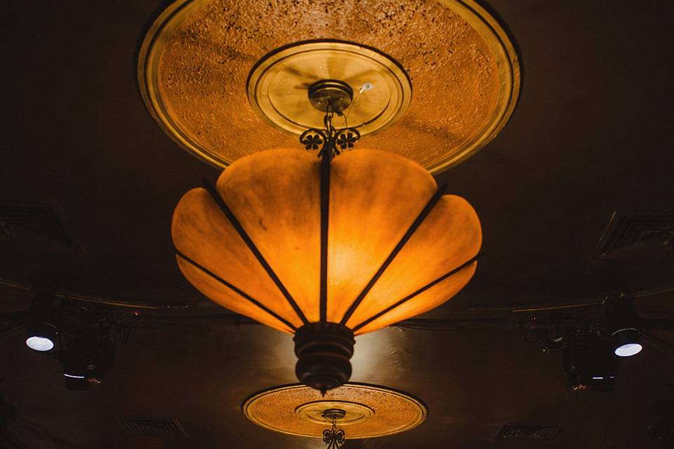With stage curtains closed