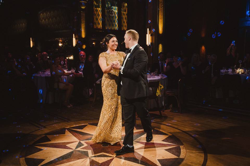 1st dance beautiful wood floor