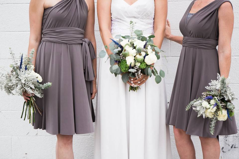 Floor length bridesmaid dress, Sidney, British Columbia