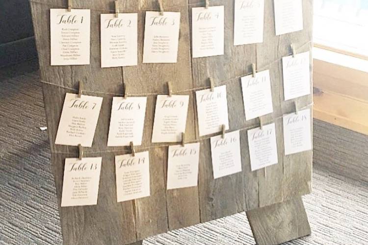 Rustic seating chart