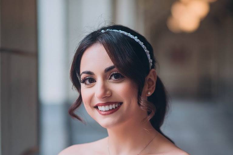 The bride's radiant smile