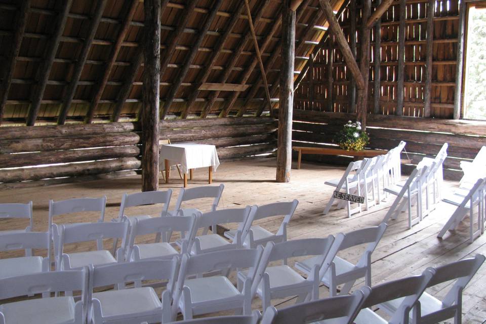 Indoor ceremony in loft.