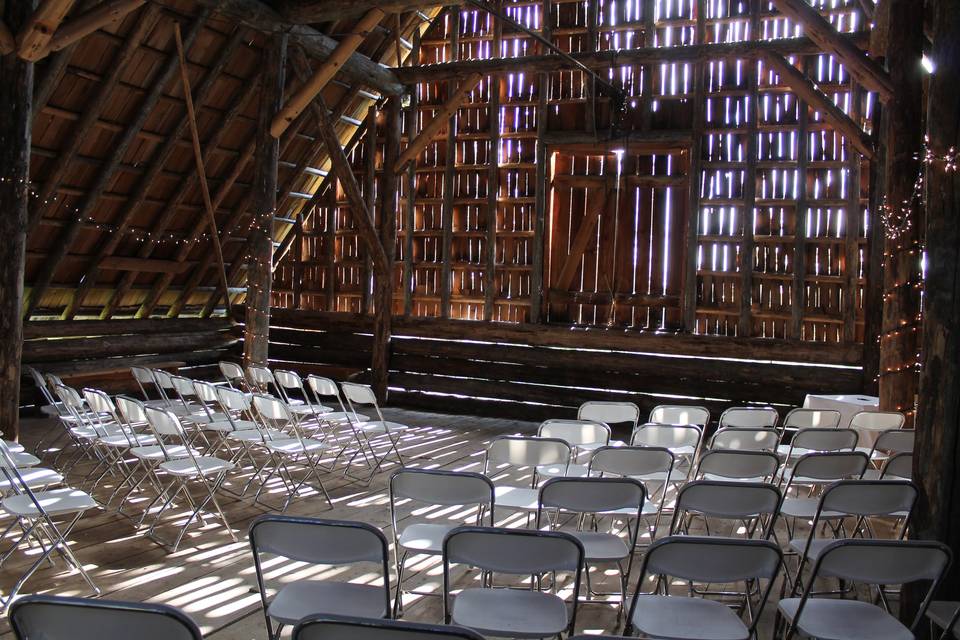 Indoor ceremony in loft.