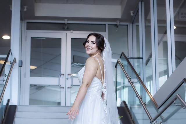 Bride on staircase