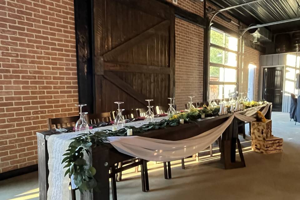 The Vine House Head table!
