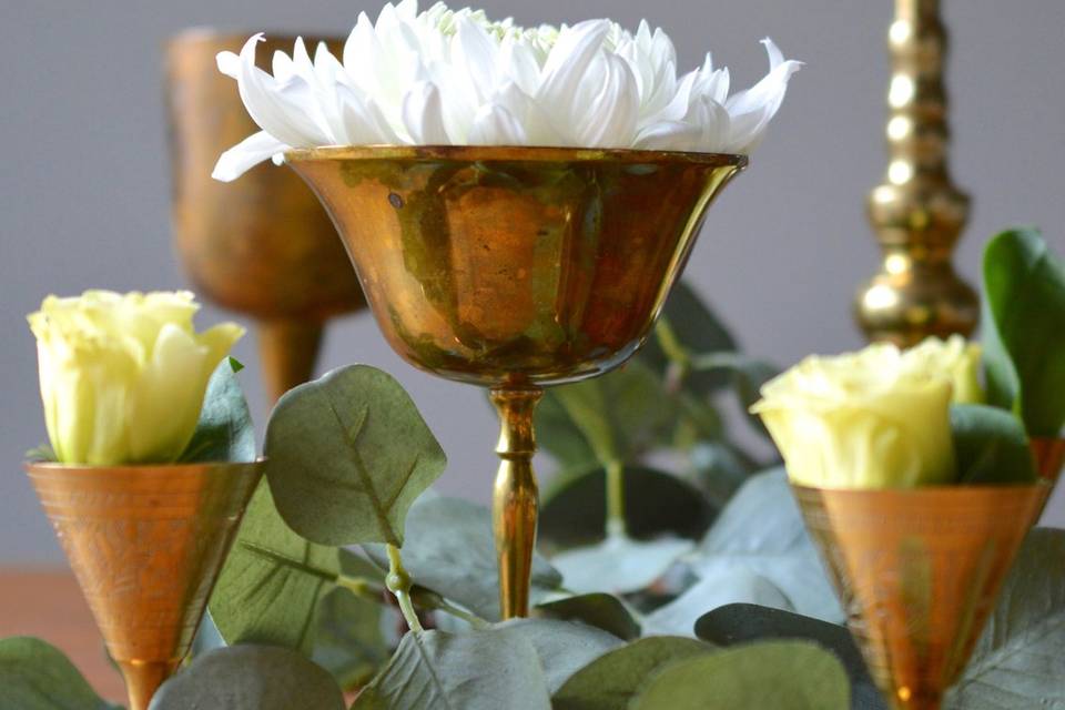 Table decor, vintage goblets