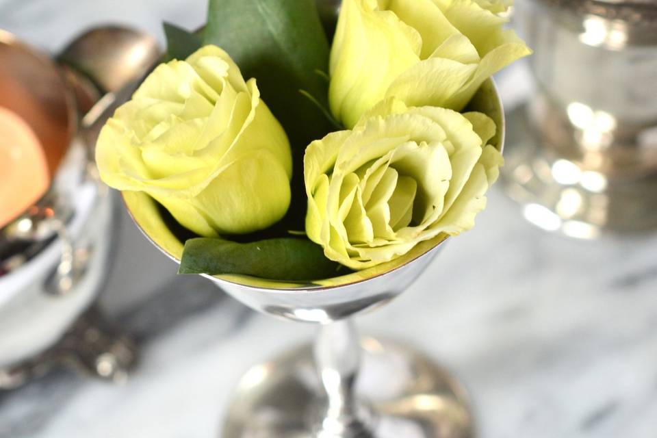 Table decor, silver goblets