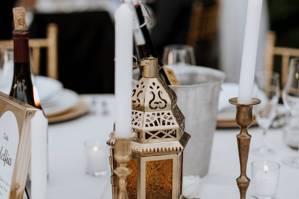 Gold vintage table decor