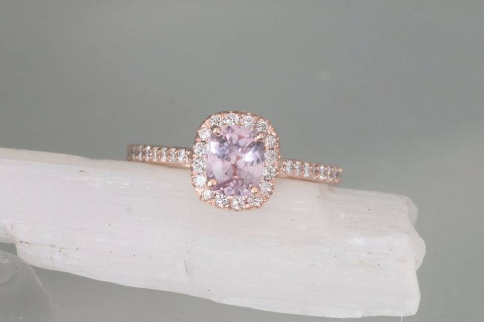 Cushion Pink Sapphire Ring