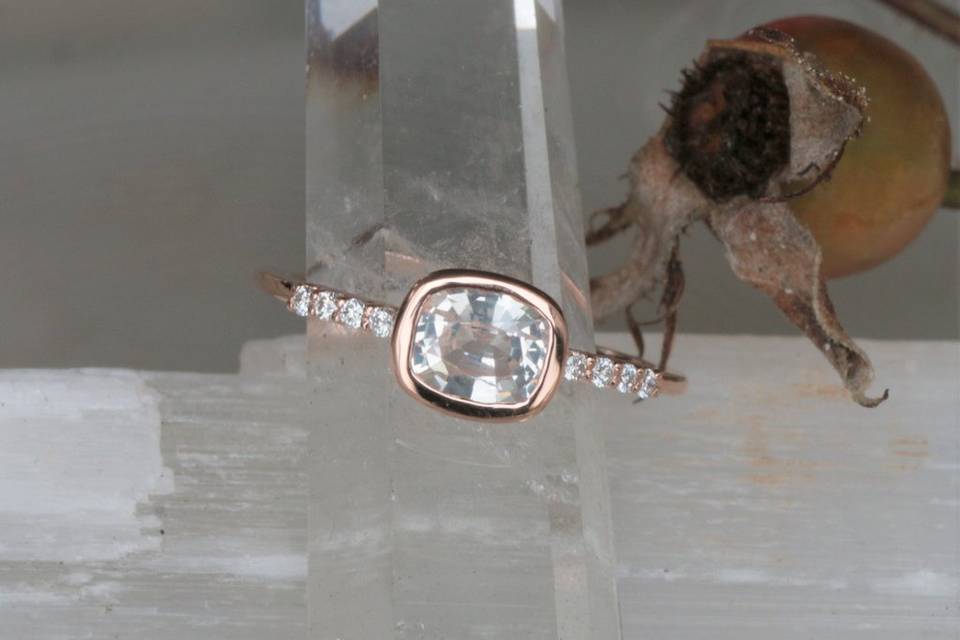 White Sapphire Minimalist Ring