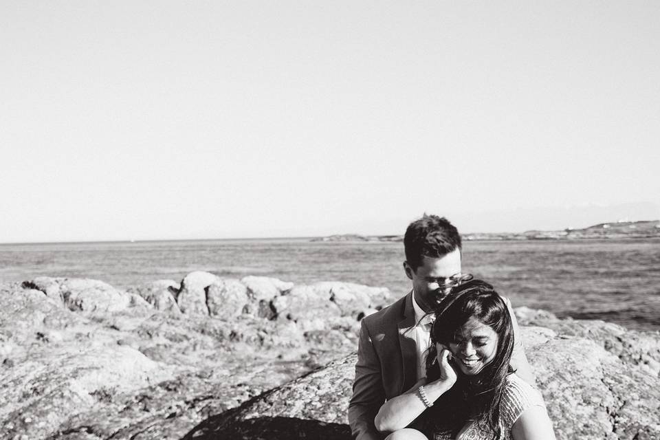 Wedding couple on beach