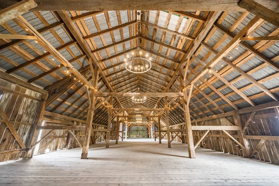 Inside the barn