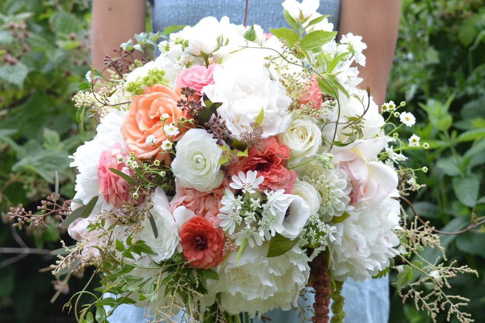 Coral & White Bouquet