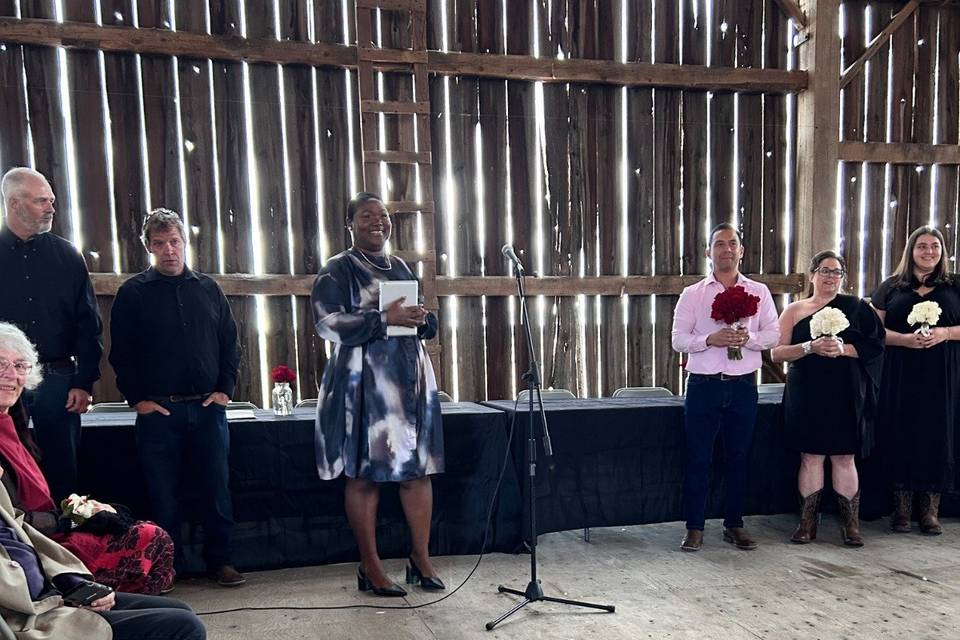 Beautiful barn ceremony