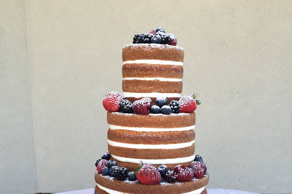 Naked berry cake