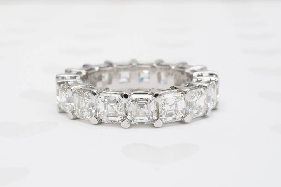 Asscher Cut Eternity Band