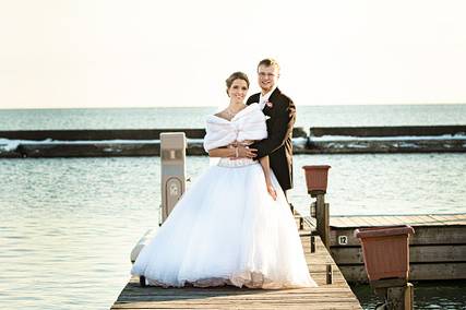 Wedding pictures on dock