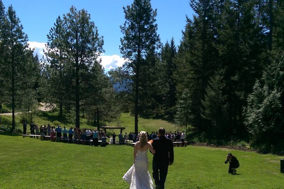 Rebecca walking down the isle