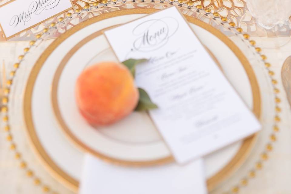 Peach Table Setting