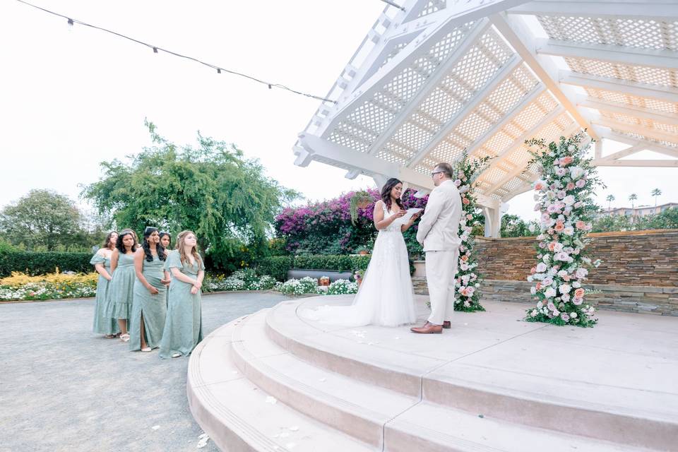 Exchanging Vows at the gazebo