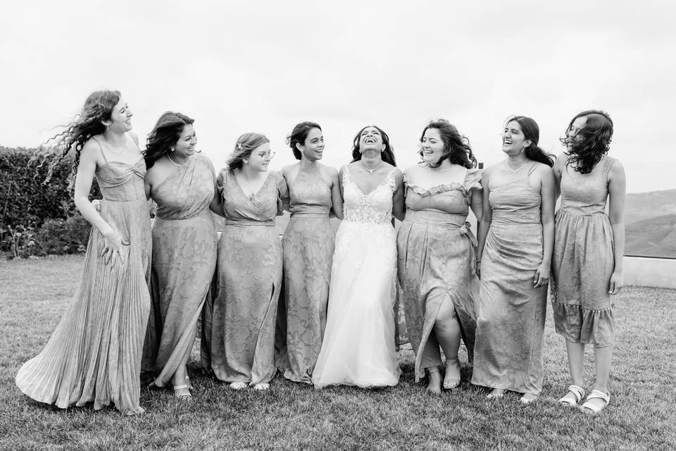 Bridesmaids in B&W