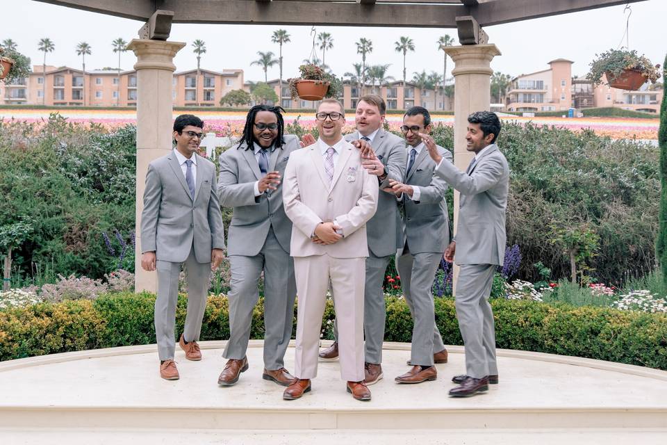 Groomsmen at the gazebo