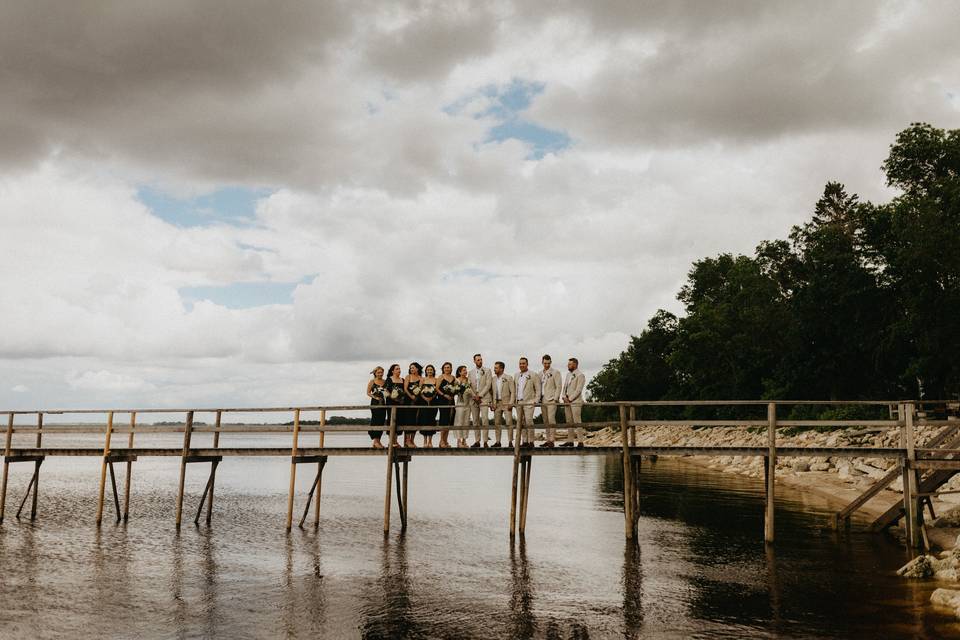 Wedding Party on a Bridge