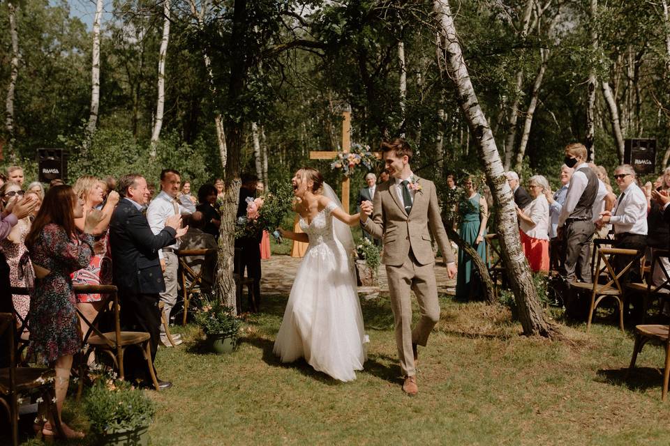 Backyard Ceremony Aisle